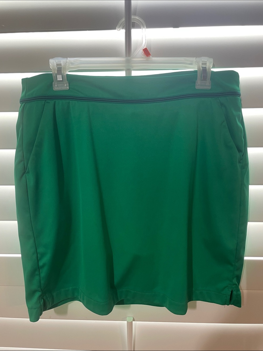 Green Athletic Skort with Zipper Detail